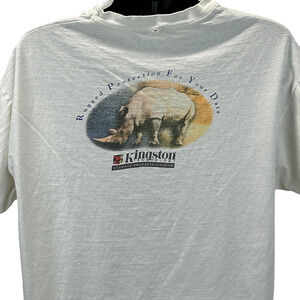 Vintage 90s Distressed Kingston Technology T Shirt Storage Products XL X-Large
